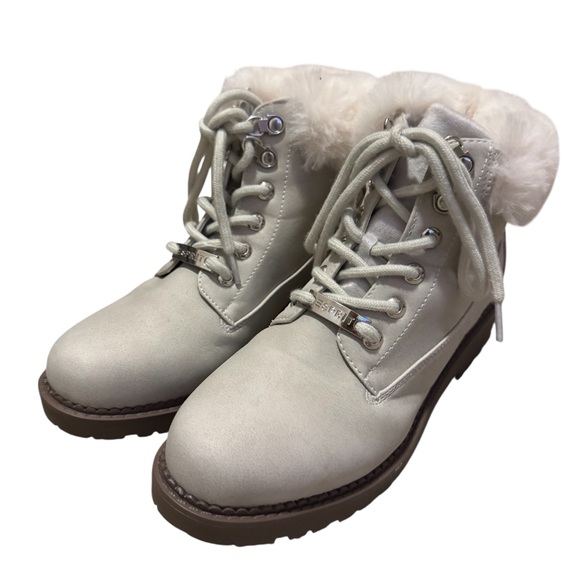Women's Esprit Cream Fur-Lined Ankle Boots 8 - Picture 6 of 10